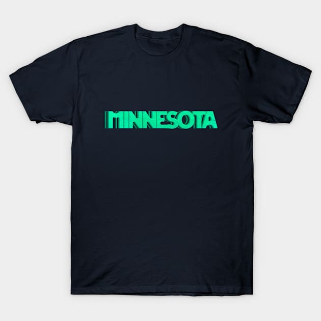 Minnesota Typography Green T-Shirt by tonylonder